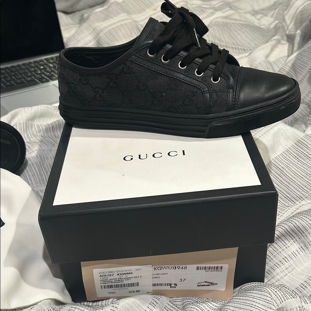 Gucci Black Monogram Sneakers